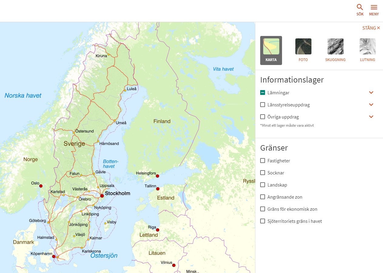 Bilden visar de olika informationslagren i Fornsök.