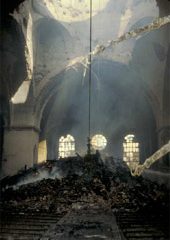 Katarina kyrka efter branden 1990