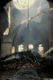 Katarina kyrka efter branden 1990
