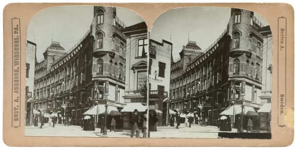 Arkaden i Göteborg. Stereofotografi från 1901.