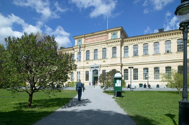 Exteriör på Kungliga bibliotekets framsida