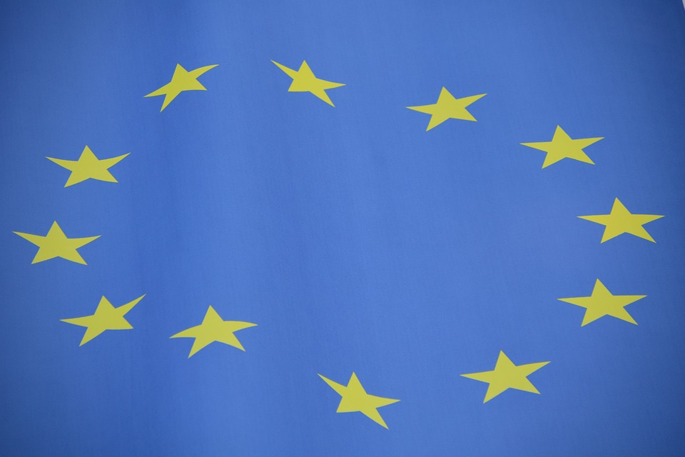 Närbild på EU-flagga