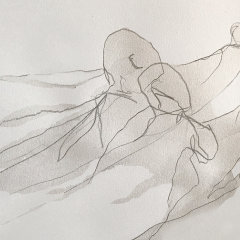 Illustration med siluetter i en flödande rörelse.