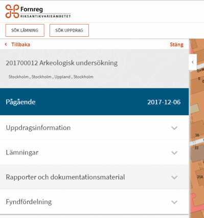 Uppdragskort i Fornreg