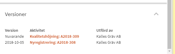 Version uppdatering