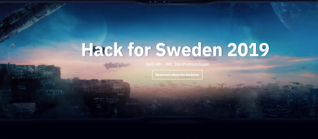 Startsida för Hack for Sweden 2019