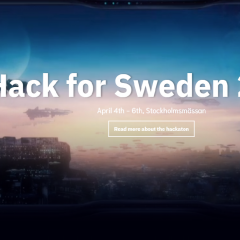 Startsida för Hack for Sweden 2019