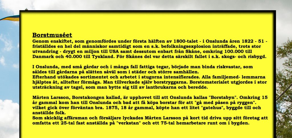 svart text mot gul bakgrund