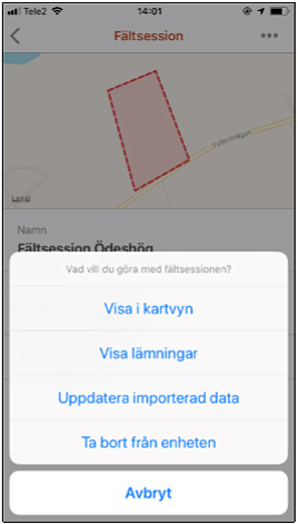 Fältreg Metria Importera data