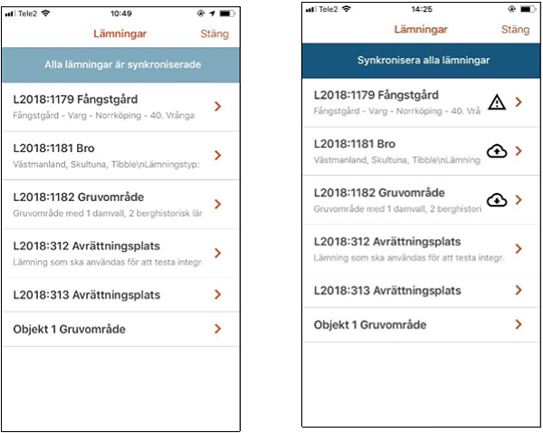 Fältreg Metria Synkronisera