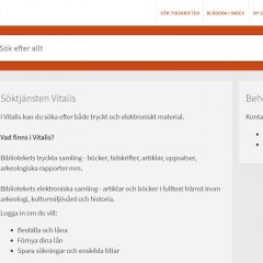 Skärmbild av Vitalis söktjänst