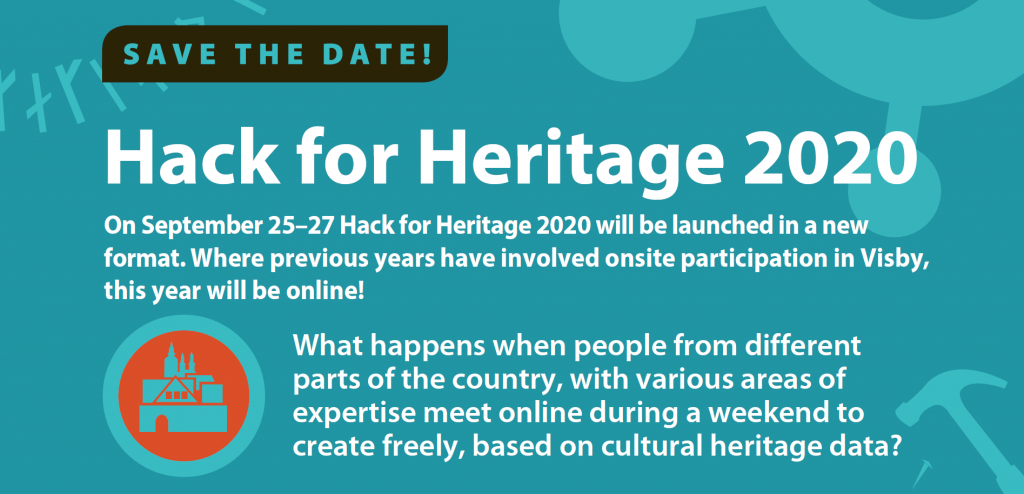 Illustration Save the dates, Hack for Heritage 2020