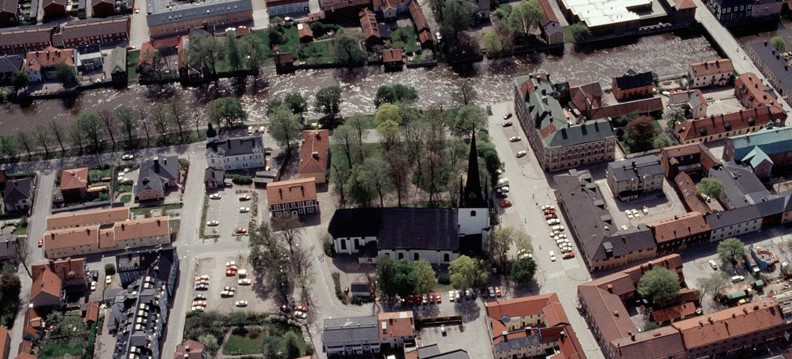 Flygbild över Arboga