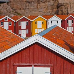 Smögen. Röda trähus.