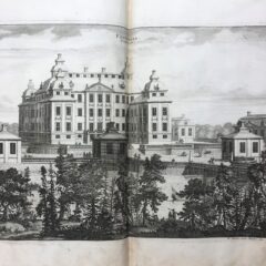 Kopparstrick över Ericsbergs slott med omgivningar.