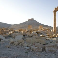 Resterna av begravningstemplet i Palmyra.