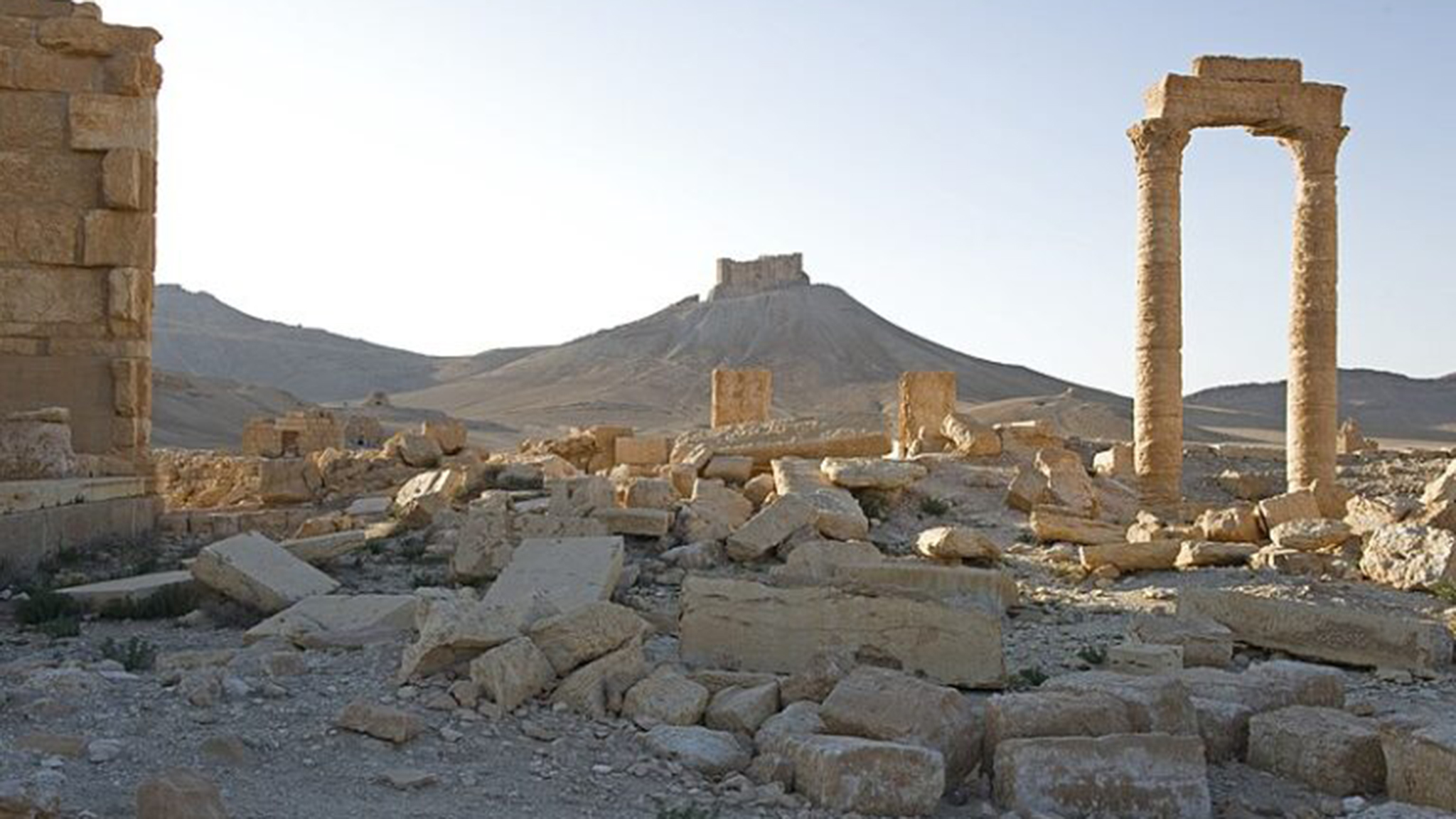 Resterna av begravningstemplet i Palmyra.