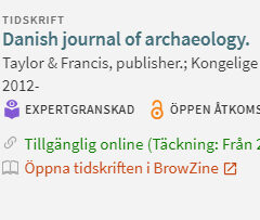 En skärmdump av en arkeologitidskrift