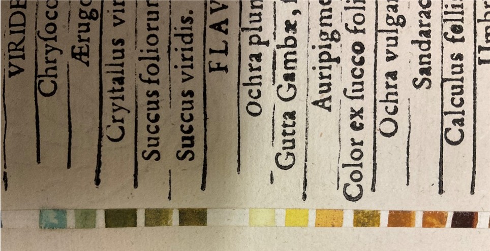 En färgkarta av äldre sort.