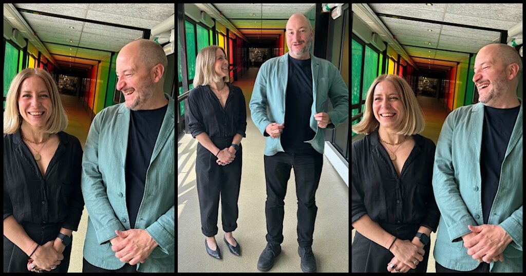 Kollage med tre bilder, föreställande en skallig man och en blond kvinna.