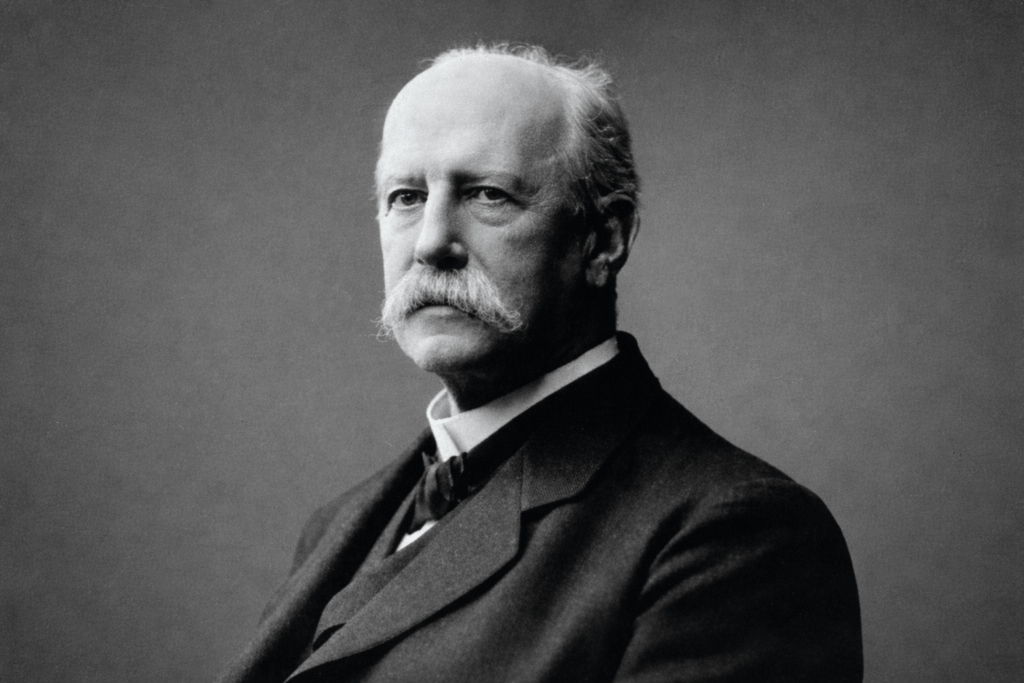 Porträttbild på Oscar Montelius. Svartvitt