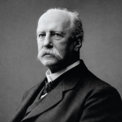 Porträttbild på Oscar Montelius. Svartvitt