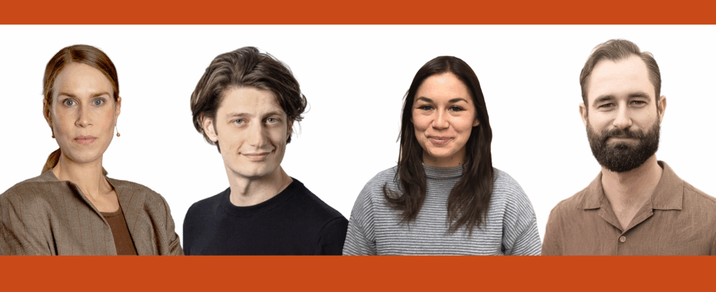 Kollage med porträttbilder av två kvinnor och två män.