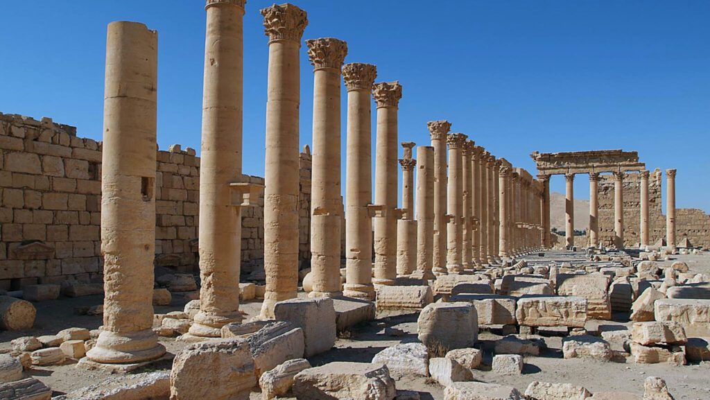 Ruins of a temple building in Palmyra